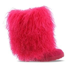 Bearpaw NWT Women's  Pink Mongolian Fur Boetis II Winter Boots in Sz 7 & 8